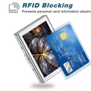 Credit Card Holder, Mini Credit Card Wallet RFID Blocking Slim